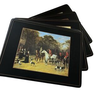 5 Pimpernel Acrylic Cork Backed Tally Ho 12”x9” Placemats